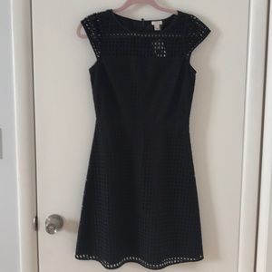 J Crew Factory Black Eyelet Dress